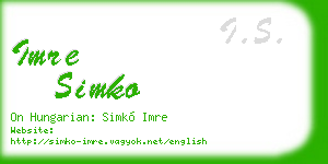 imre simko business card