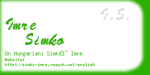 imre simko business card